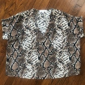 Snake Print Boxy Blouse